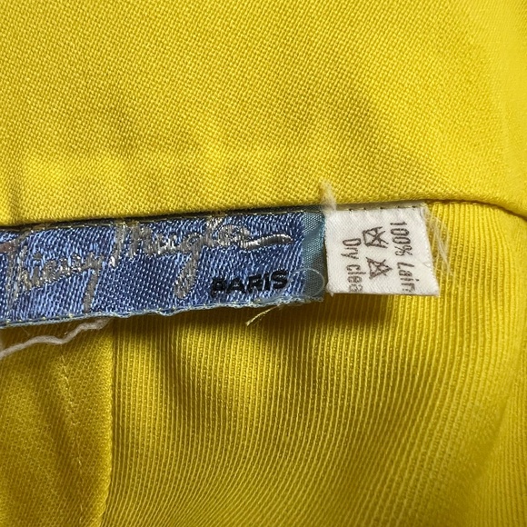 VTG. Thierry Mugler yellow wool pencil skirt The 24 collection women's S France - Picture 9 of 9